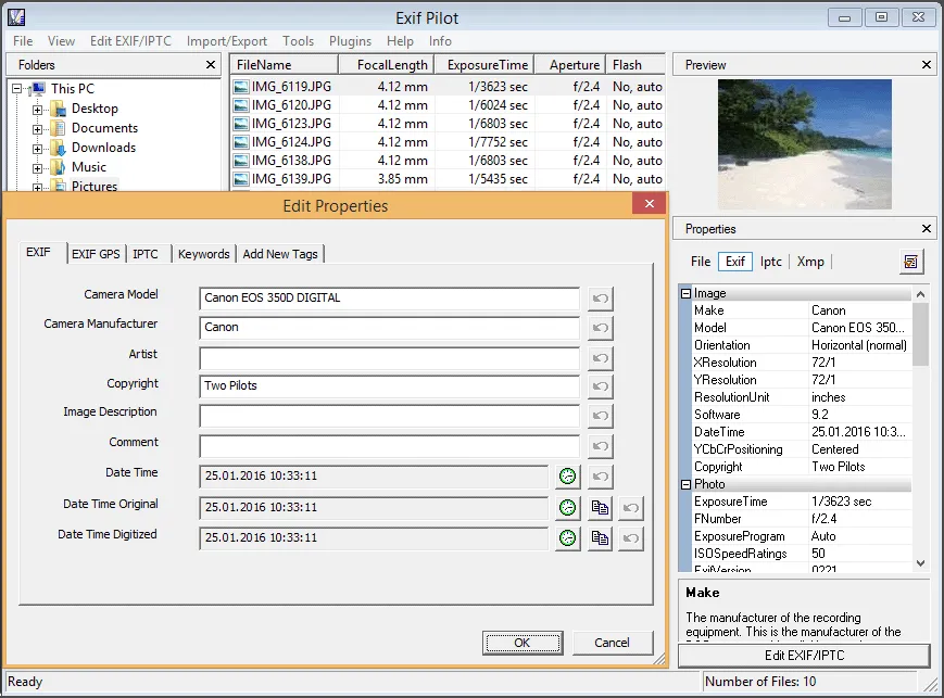 Exif Pilot screenshot